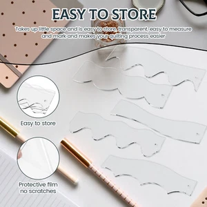 5pcs Sewing Template Reusable Stylish Home Sewing Wave Edge Quilting Ruler◬ - Picture 1 of 10