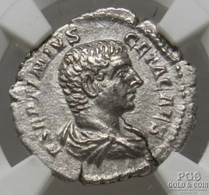 Roman Empire Geta, AD 209-211 AR Denarius Issued as Ceasar XF NGC 26964 - Picture 1 of 4