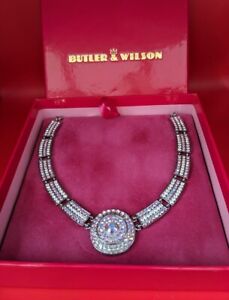 Butler & Wilson Crystal Segment & Circle Statement Necklace