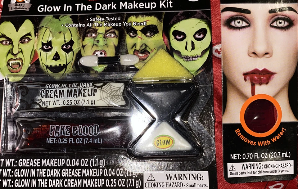 Набор для макияжа на Хэллоуин светящийся в темноте крем для лица искусственная кровь Ect - Изображение 1 из 1