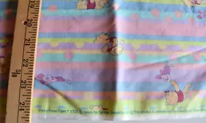DISNEY POOH'S FRIEND PIGLET STRIPES 100% COTTON FABRIC 16X44 INCHES - Picture 1 of 2