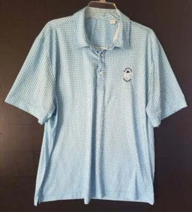 Cutter & Buck Mens XL Turuoise Blue Print Golf Polo Shirt Hilton Head Palmetto H - Picture 1 of 4