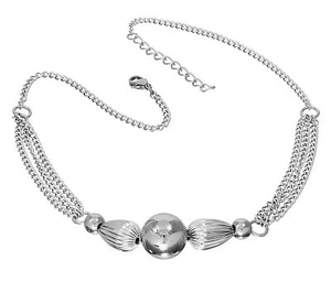 S.Michael Designs Stainless Steel Round Beads and Fluted 18" + 2" ext Necklace - Picture 1 of 1