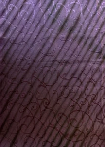 2 1/4 yds x 40” Purple Hand Dyed Silk Fabric Dark Purple Diagonal Stripe Scroll - Picture 1 of 6