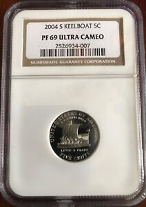 2004 S Jefferson Nickel KEELBOAT NGC PF 69 Ultra Cameo  NGC SEALED CASE