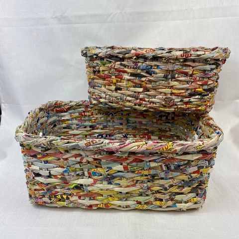 2 SCREEN GEMS RECYCLED PAPER BASKET COLORFUL Cover