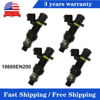 4 piezas inyector de combustible 16600EN200 para Nissan 2009-2014 Cube 2007-2012 Versa 1,8 L L L4 Foto 1 de 4