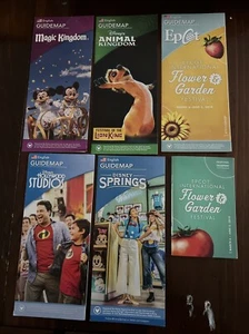 Disney World Retired 2019 Guide Maps Set English & Festival Passport - Picture 1 of 3