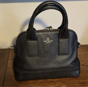 Borsa KATE SPADE Southport Ave nera JENNY SATCHEL pelle di mucca ciottolata manico Dbl - Foto 1 di 12