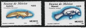 SKV) 1988 MEXICO, Fauna of Mexico, axolotl, manatee, (2), mnh - Picture 1 of 1