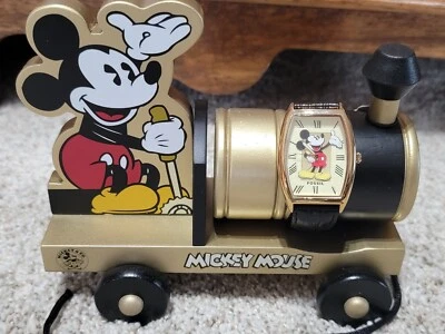 Reloj y Tren Mickey Mouse-ORO FÓSIL Edición Limitada-#141/1000 RARO Coleccionable Foto 1 de 4