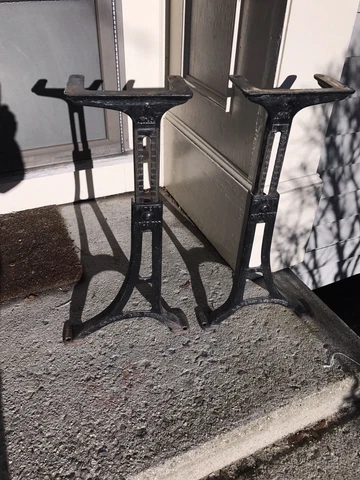 Rare G.S.Perry Machine Age Industrial Steampunk Cast Iron Legs pat apl,d for #5 Cover