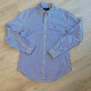 Ralph Lauren Button Down Shirt Mens Large Blue & White Stripe L/S Slim Fit - Picture 1 of 6