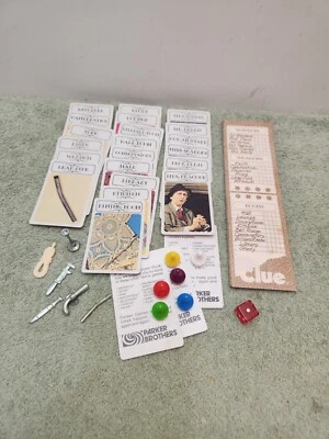 Clue Board Game 1979 Replacement Parts Tokens Die Weapons Cards Worksheets - Image 1 of 3