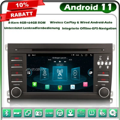 8-Kern 64GB Android 14 Autoradio GPS Navi für Porsche Cayenne CarPlay DAB+BT SWC - Bild 1 von 4