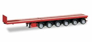 HO 1:87 Herpa # 76715 6-Axle Noteboom 50' Flatbed Trailer - Red 