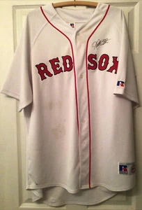 Maglia bianca sconosciuta autografata firmata autentica Russell Boston Red Sox auto - Foto 1 di 8