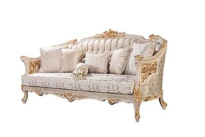 Chesterfield 3 Sitzer Designer Sofa Luxus Polster Sofas Couchen Stoff Textil Neu - Imagen 1 de 7