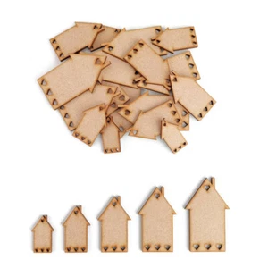 Casa MDF Artesanía Formas Madera Blanco Decoración Adorno Corazón Nuevo Hogar Regalo - Imagen 1 de 4