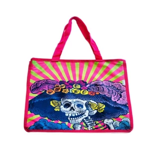 Mexican Catrina Grocery Bag Wajiro Dream – Mexipop Art Tote 36x36cm - Picture 1 of 6