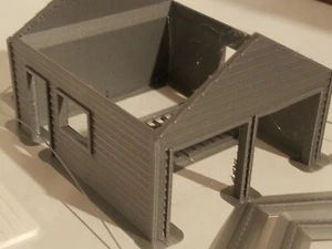 "S" Scale 3d Printed "ONE Door, Two Car Garage" - Picture 1 of 5