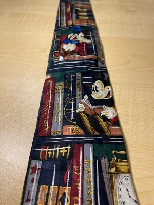 Altas Design Disney Mens Tie One Size Mickey Mouse Library 100% Silk Vintage - Image 1 of 4