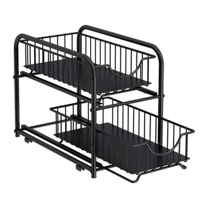 Pull-out Cabinet Organizer, Stackable 2-tier Under Sink Rack, with Sliding St... - Bild 1 von 6