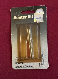 Broca de enrutador de vástago Black & Decker 1/4” con ajuste al ras de 1/4” NOS sellada de fábrica - Imagen 1 de 3