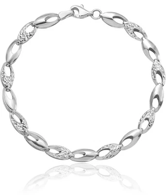 14K Solid White Gold Chain Bracelet - Image 1 of 4