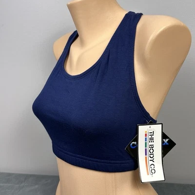 Vintage New NOS The Body Co. Sports Bra Size Medium Cotton Blend Blue CoolMax - Image 1 of 4