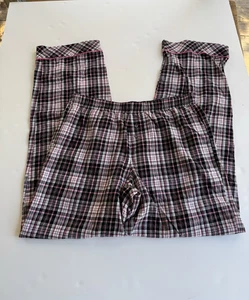 Victoria Secret pajama pants M flannel cotton lightweight pink plaid No Pockets - Picture 1 of 8