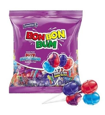 Colombina Berry Explosion Bubble Gum Lollipops, 12-Pack - Image 1 of 3
