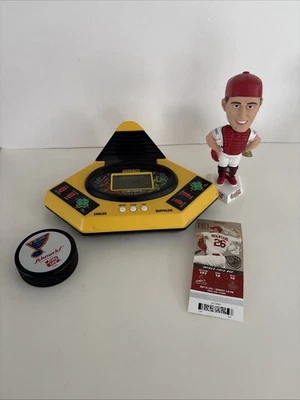 Vintage Vtech Video Technology Talking Baseball, Matheny Bobblehead, & Blues Puc - Image 1 of 4