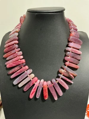 Collar Jones New York Rosa Bandas Ágata Daga 16" Foto 1 de 4