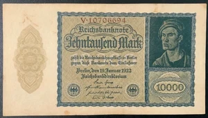 1922 GERMANY PAPER MONEY - 10,000 MARK BANKNOTE! - Picture 1 of 2