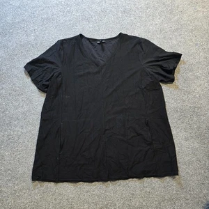 Eileen Fisher Top Women Size 2X Black Stretch Crepe Tunic Pockets Casual Capsule - Picture 1 of 9
