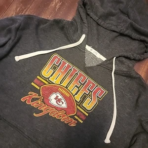 47 Kansas City Chiefs Womens Black Ombre Kennedy Hooded Sweatshirt Size Large  - Picture 1 of 9