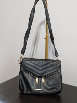 Bolso Bandolera Rampage Para Mujer Cuero Sintético Multi Bolsillo Cartera Negra  Foto 1 de 3