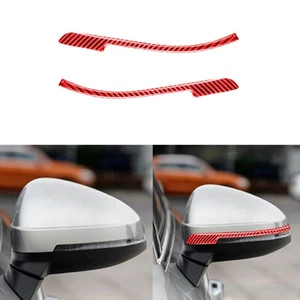 For Audi A4 2017-2019 Red Carbon Fiber Rearview Mirror Anticollision Cover Trim - Bild 1 von 16