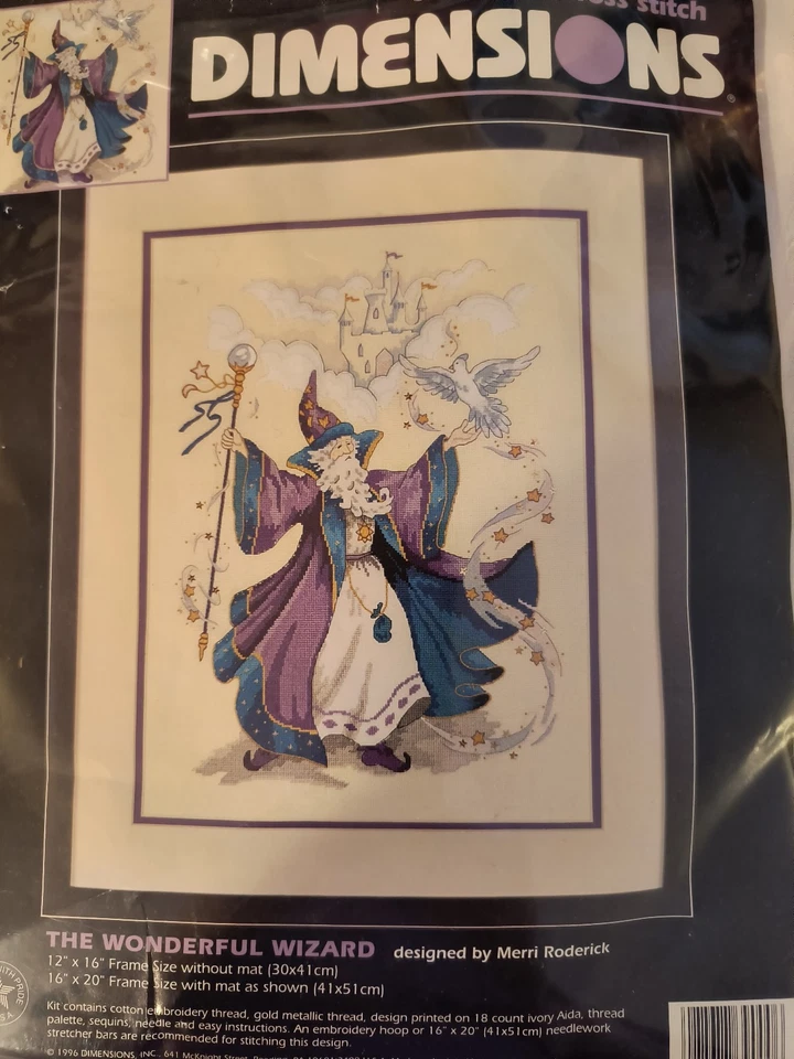 尺寸套件,无计数,十字绣,“The Wonderful Wizard”(1996),16 x 20 — 第 1/1 张图片