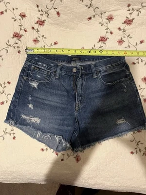 Pantalones Cortos Para Mujer Polo Ralph Lauren Azul Denim Crosby Relajado Corto Talla 30 Foto 1 de 4