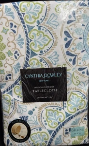 Cynthia Rowley New York Indoor Outdoor Water Repellent Tablecloth 60" X 84" NIP - Picture 1 of 10
