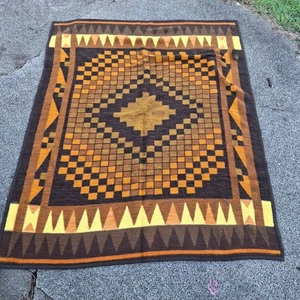 Vintage Biederlack Southwestern Azteken Fleece Decke 54" x 69" - Bild 1 von 8