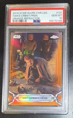 2019 Star Wars Chrome Legacy Han’s Carbonite Prison Orange Refractor /25 PSA 10! - Image 1 of 2