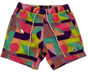 Psycho Bunny Henry Deco Swim Trunks W/Liner Men’s XXS Coral Gables Colorful Neon - Picture 1 of 12