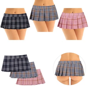 UK Women's Schoolgirl Plaid Skirt Japanese Anime Pleated Skirt Role Play Costume - Picture 1 of 39