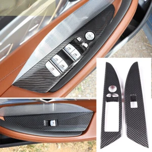 Real Carbon Fiber Window Lift Switch Button Panel Cover For BMW 8 Series 2019-23 - Picture 1 of 13