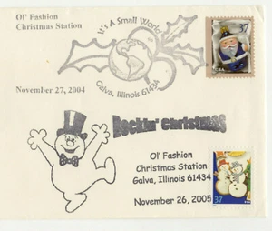 Christmas Galva Illinois 2004 & 2005 Commemorative Postmark Cover - Picture 1 of 2