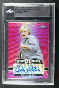 2018 Leaf Metal Sports Heroes Encased Proof Pink Wave Billie Moore Auto Card 1/1 - Picture 1 of 3