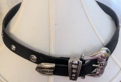 Vintage Women's Western Style Leather Belt With Metal Buckle And Accessories 29" - Image 1 of 4